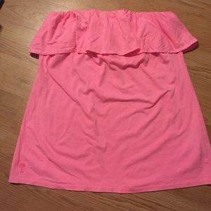 Lilly Pulitzer Pink Top Ruffles Size Large